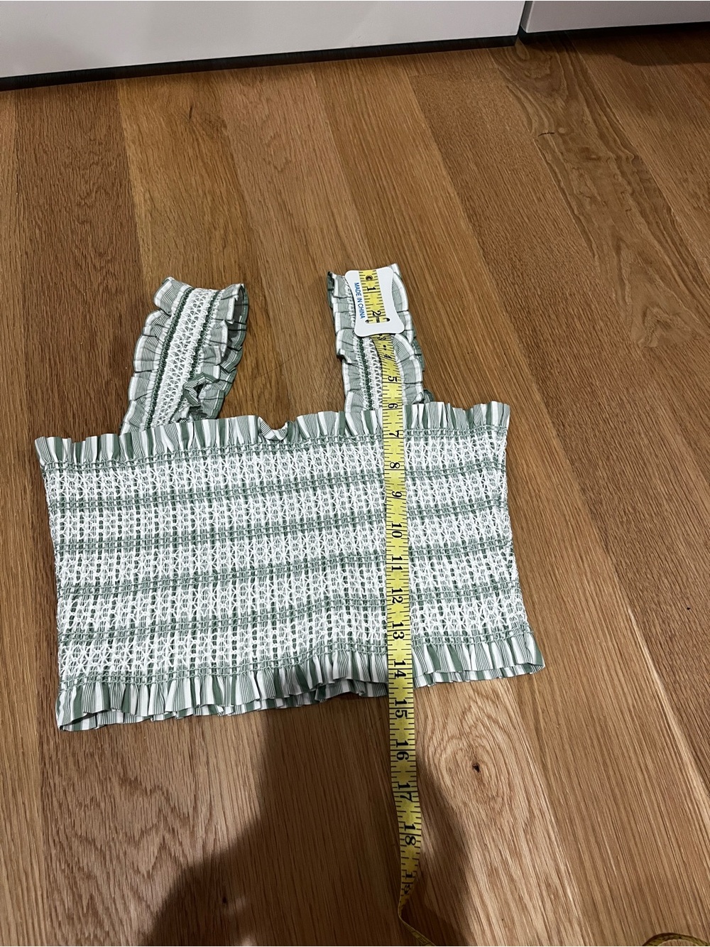 Hill House Azalea Nap Crop Top Medium Apple Green Variegated Stripe Like Ne - Picture 9 of 9